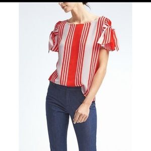 🌟Host Pick🌟 Banana Republic Stripe Diane Bow Sleeve Blouse